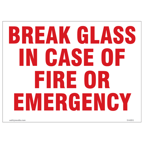 Break Glass In Case of Fire or Emergency Clear Vinyl Sticker