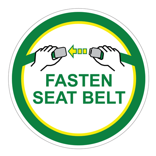Fasten Seat Belt Sticker, 3 x 3"