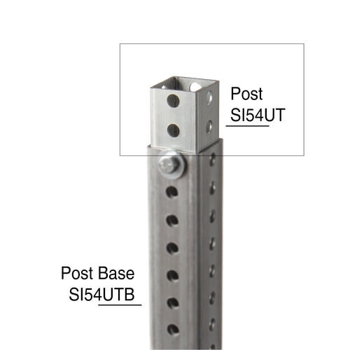 10-foot galvanized perforated square sign post with multiple mounting holes