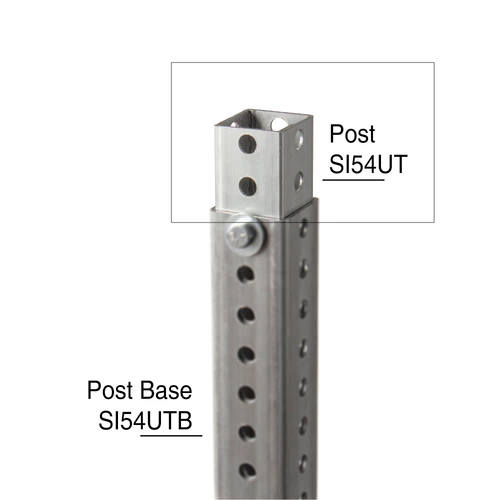 10-foot galvanized perforated square sign post with multiple mounting holes