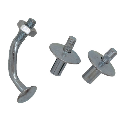Hardware set for square sign post including rivet bolts and nuts