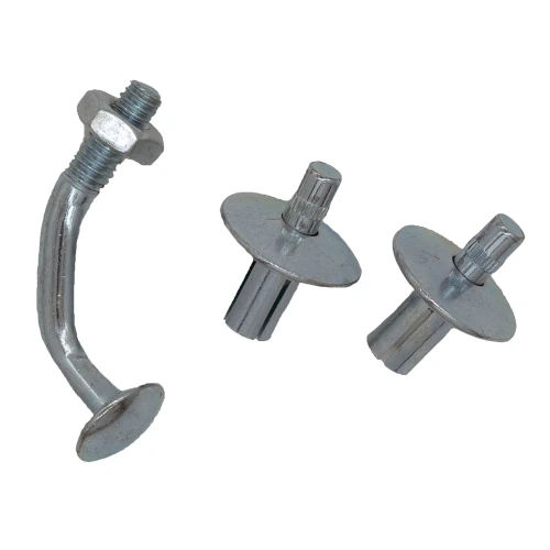 Hardware set for square sign post including rivet bolts and nuts