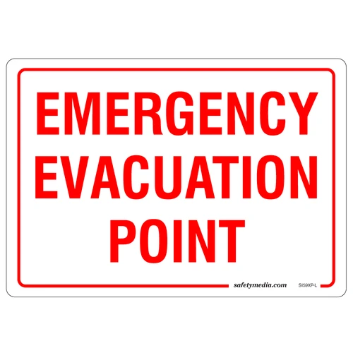 Emergency Evacuation Point vinyl sticker for gathering locations
