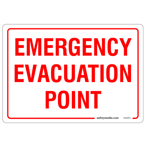 Emergency Evacuation Point vinyl sticker for gathering locations