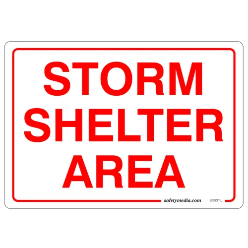 Storm Shelter Area emergency vinyl sticker for tornado preparedness