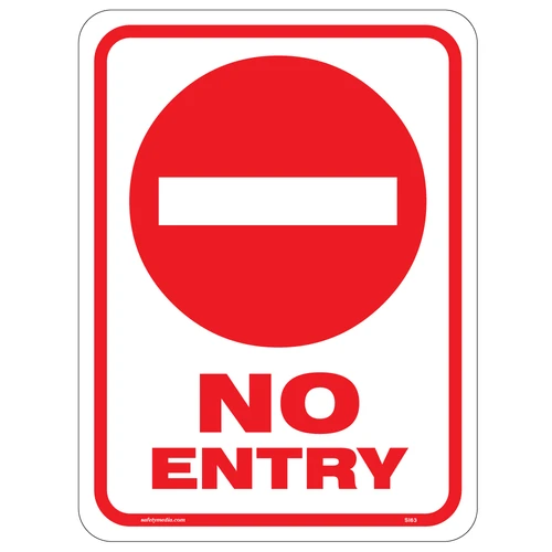 No Entry Symbol Sign with a red circle and a white bar across it