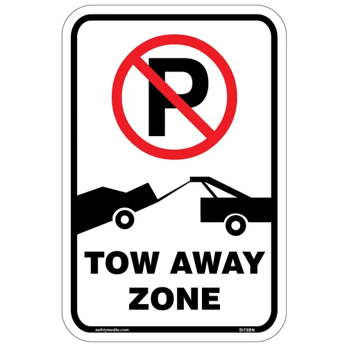 Tow Away Zone with a Symbol Alum Sign