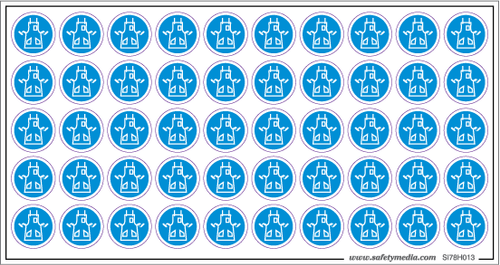 Whmis Hazard Symbol: Apron 0.75" Stickers, 50 On 8.5X4.5" Page