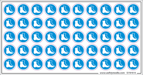 Whmis Hazard Symbol: Boots 0.75" Stickers, 50 On 8.5X4.5" Page