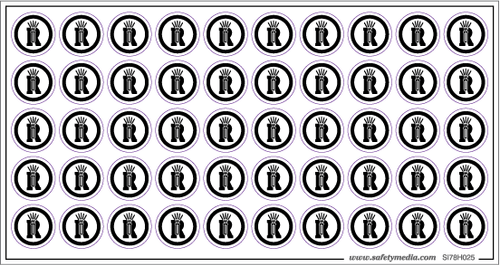 Whmis Hazard Symbol: DANGERously Reactive 0.75" Stickers, 50 On 8.5X4.5" Page