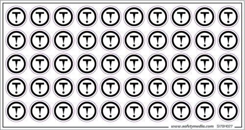 Whmis Hazard Symbol: Poisonous D2 0.75" Stickers, 50 On 8.5X4.5" Page