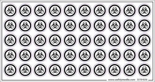 Whmis Hazard Symbol: Biohazardous D3 0.75" Stickers, 50 On 8.5X4.5" Page