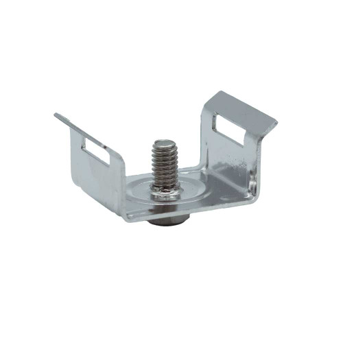 Stainless steel bracket with bolt for mounting signs on various post types