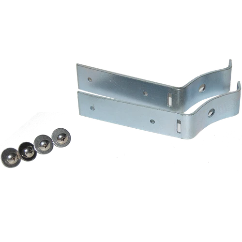 "L" shaped galvanized steel sign bracket with nuts and screws.