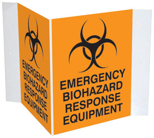 3-Way Biohazard Response Equipment Projecting Sign
