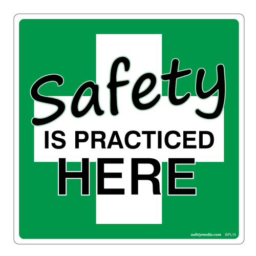 Safety is Practiced Here Sticker