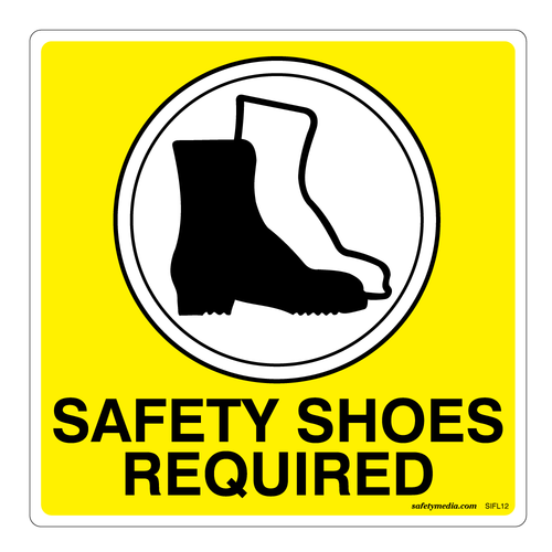 Safety Shoes Required Sticker, 11 x 11"