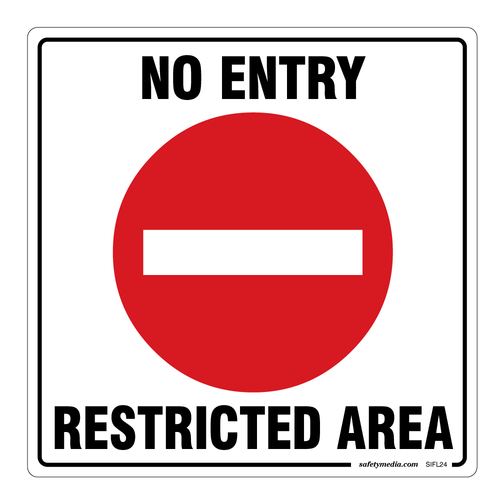 No Extry Restricted Area Sticker, 11 x 11"