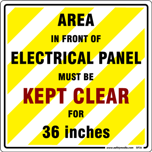 Electrical Panel Kept Clear Sticker, 11 x 11"