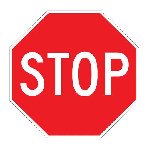Reflective Stop Sign for traffic control on private property.
