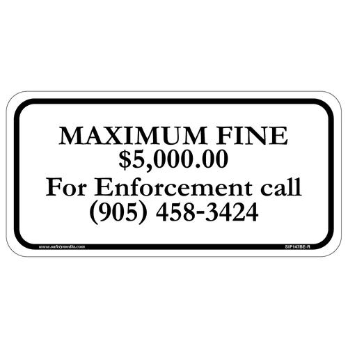 Reflective sign for wheelchair-accessible parking with max fine warning