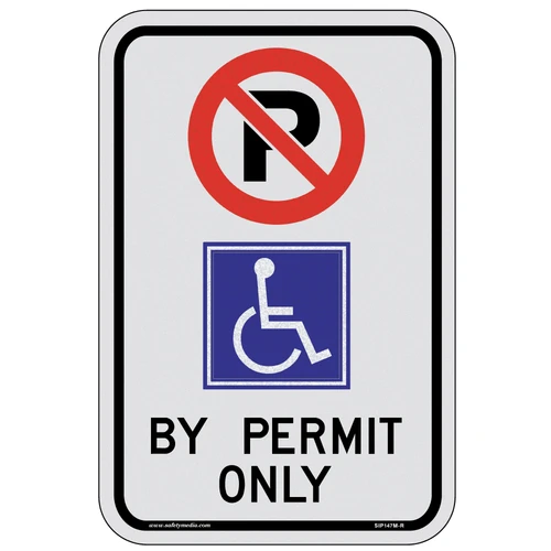 Reflective Wheelchair Accessible Parking Sign for Mississauga with 'Permit Only' message