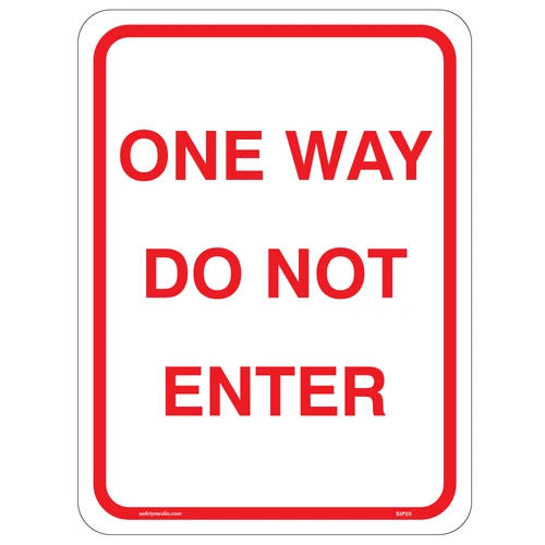 Bright red and white One Way Do Not Enter Sign