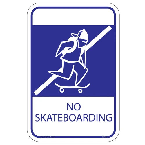 No Skateboarding with Symbol Aluminum Sign
