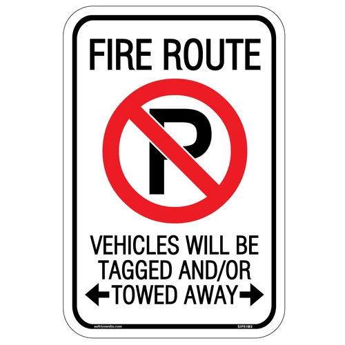 Fire Route No Parking Sign