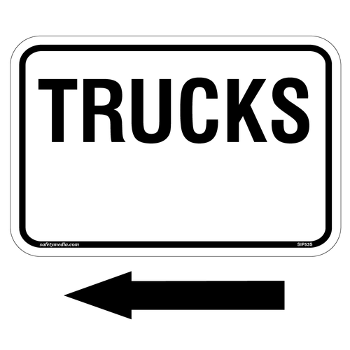 Trucks with Arrow Aluminum Sign