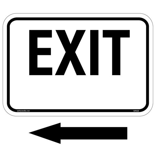 Exit Sign With Arrow Sticker on a wall