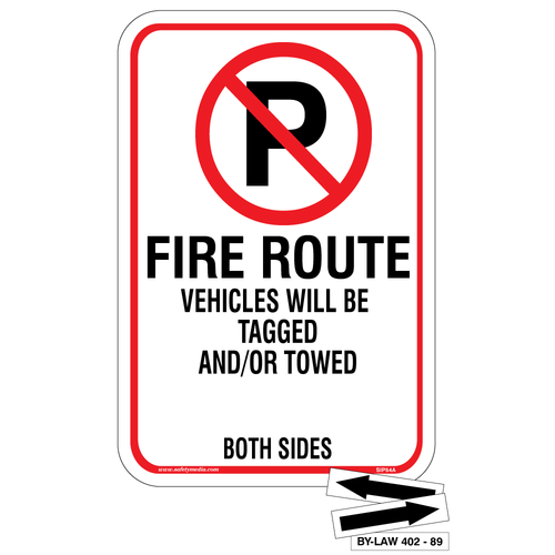 Fire Route No Parking Both Sides Sign, FR1, FR2, FR3