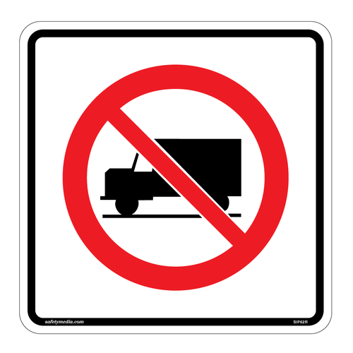 Private Property Reflective No Truck Sign