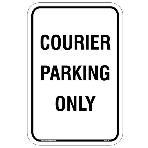 Courier Parking Only Aluminum Sign