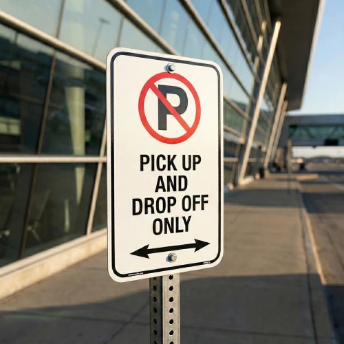 Pick Up and Drop Off Only Alum Sign
