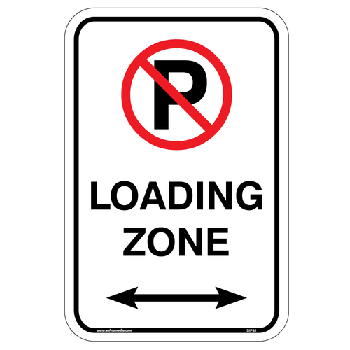 Loading Zone No Parking Alum Sign