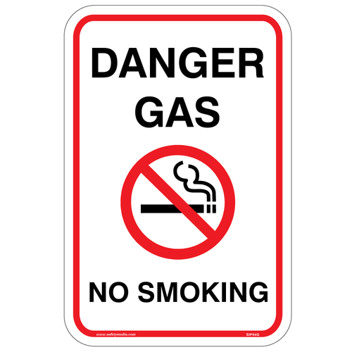 Danger Gas No Smoking Aluminum Sign