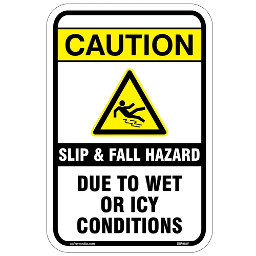 Caution Slip Hazard Aluminum Sign