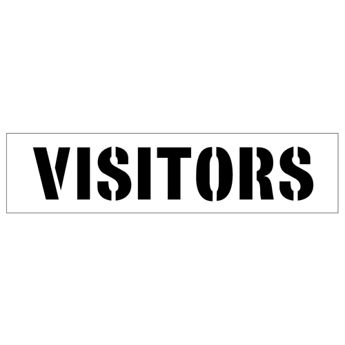 Visitors stencil used in a parking lot to designate spaces specifically for guests.