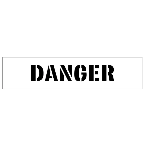 Danger Stencil used to mark a high-risk area on an industrial concrete floor.