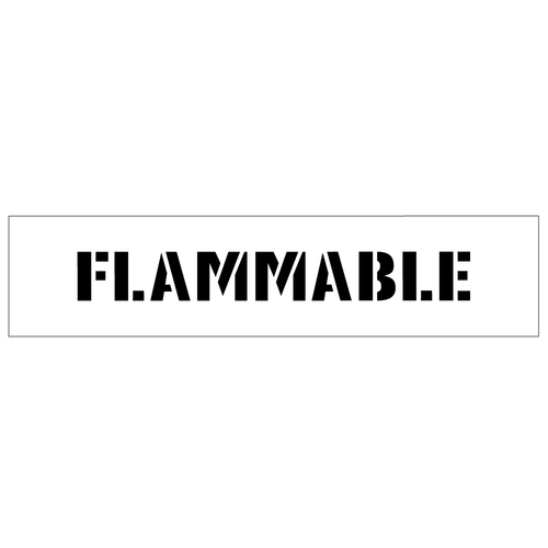 Flammable Stencil applied to warn of fire hazards.