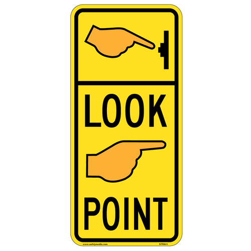 Pedestrian Push Button Sign RA-11 directs pedestrians to push the button at pedestrian crossovers for safer crossing.