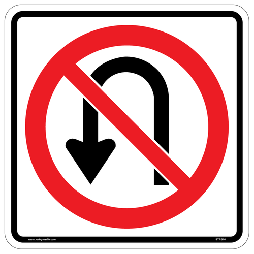 Regulatory No U-Turns Sign RB-16