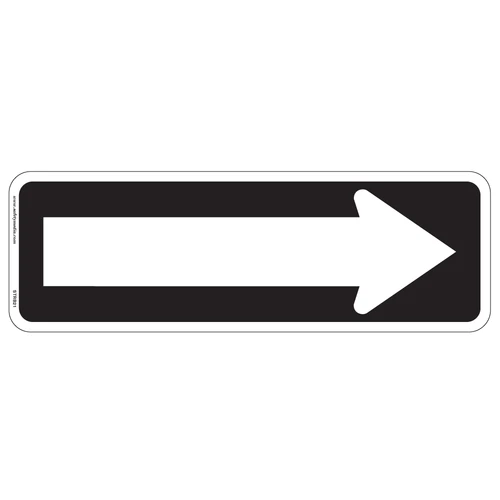 Regulatory One-Way Sign RB-21 indicates roads that permit traffic in only one direction.