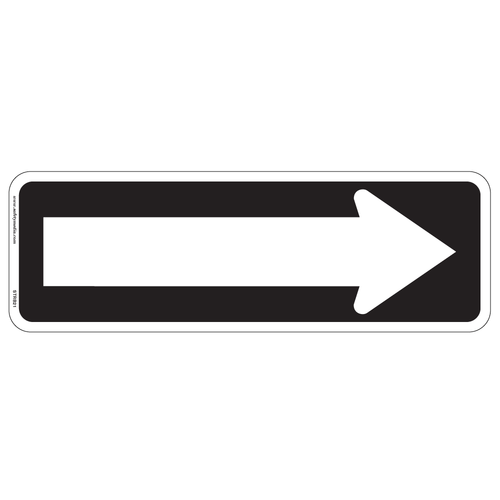 Regulatory One-Way Sign RB-21 indicates roads that permit traffic in only one direction.