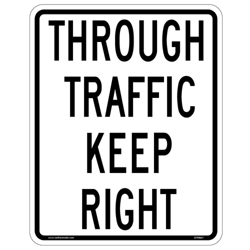 Regulatory Through Traffic Keep Right Sign RB-27