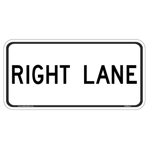 Regulatory Right Lane Tab Sign RB-42T