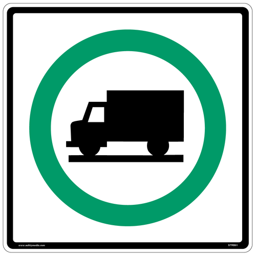 Truck Route Sign RB-61 marks roads where heavy trucks are allowed.