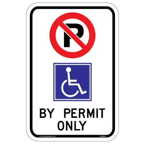 Rb-93 Disabled Parking Permit Sign indicating designated parking spaces for vehicles with valid disabled permits