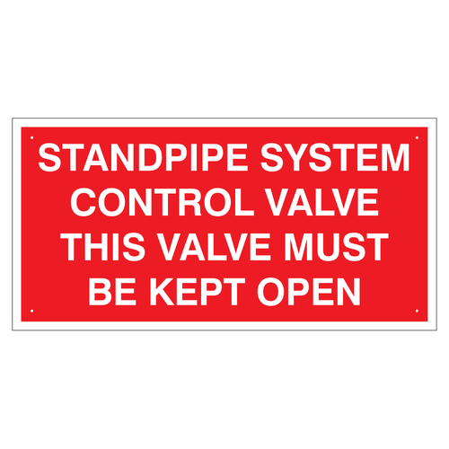 Standpipe Valve Sign